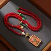 Xizang Zaki Lamu Contas de Oração de 108 Contas Feitas à Mão com Pingente Thangka, Contas de Oração Budistas Estilo Étnico Ornamento de Pescoço