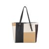 Bolsa Feminina Colorida com Costura Contrastante Moda 2024 Nova Fashion PU Macio Face Casual Bolsa de Ombro Simples para Carregar na Mão Bolsa Feminina