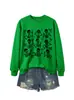 Sudadera casual de moda para mujer de Halloween con nueve marcos de calavera y lazo de estrella - Tienda independiente de Amazon eBay