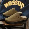 Tamancos Birkenstock para Homens, Novos Modelos de Primavera e Outono, Antiderrapantes, Resistentes ao Desgaste, Meio-Chinelos, Sola Grossa, Adequados para Uso Doméstico e Externo, Chinelos de Casal