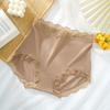 Ropa interior modal retro japonesa de cintura alta que contrae el abdomen para mujer, borde de encaje de alta elasticidad, sexy, cómoda, entrepierna de seda, antibacteriana, transpirable