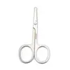 Tijeras para Pelos de la Nariz de Acero Inoxidable, Tijeras de Belleza para Recortar Pestañas y Cejas, Herramientas de Belleza con Puntas Redondas, Curvas y Puntiagudas Bc2.0A