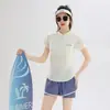 Traje de baño de dos piezas conservador adelgazante nuevo para mujer 2026 con shorts planos, que cubre el abdomen, para busto pequeño, traje de baño para entrenamiento deportivo