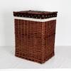 Cesto de roupa suja trançado cesto de roupa suja com tampa grande de rattan cesto de armazenamento de vime para roupa suja loja de panela quente balde de roupa suja atacado