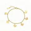 Pulsera popular de titanio y acero estilo ins, moderna, versátil, corazón, mariposa, estrella, geométrica, de acero inoxidable, joyería para la mano