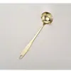 Colher para Panela Quente de Aço Inoxidável Dourada com Cabo Longo Espesso, Colher de Sopa Anti-Queimadura, Concha de Sopa Doméstica com Furo, Conjunto de Escorredores de Cozinha