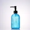 Botella de Lavado de Manos de Rayas Verticales de Alta Calidad, Vidrio Espeso, Botella Dispensadora Multifuncional para Loción y Gel de Ducha, Botella de Vidrio Resistente a la Humedad y al Calor