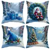 Funda de Almohada Navideña Temu Amazon con Diseños Navideños Personalizables Papá Noel Muñeco de Nieve Reno Impresión a una Cara