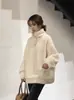 Outono e Inverno Novo Estilo Coreano Solto Estilo Preguiçoso Casaco de Lã de Cordeiro Tendência Veludo de Cordeiro Imitação Ins Versátil Blusa de Moletom para Mulheres