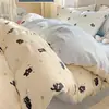 2026 Novo Modelo Conjunto de Cama de Algodão Puro de Quatro Peças 100% Algodão Cama de Solteiro para Dormitório de Estudante Conjunto de Roupa de Cama de Três Peças