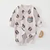 Roupa de Bebê Recém-Nascido Borboleta Primavera e Outono Algodão Puro Classe A Roupa de Bebê Infantil Sem Costura 0-3 Meses Macacão para Recém-Nascido