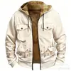 Nueva Sudadera con Capucha Estampado Digital Impresión 3D Elementos Navideños Transfronterizos Forro Marrón Chaqueta de Algodón Ropa de Abrigo