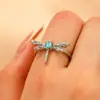 Anillo Abierto de Mariposa Dinámico de Gama Alta Versátil de Lujo de Nicho para Mujer, Anillo de Dedo Índice de Mariposa de Diseño de Moda Personalizado al por Mayor