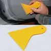 Pala pequeña amarilla raspador duro herramienta película de coche raspador triangular plástico raspador pequeño manual calcomanía borde anti-deformación especial