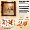 Nuevas Pegatinas para Ventana Estilo Acuarela Otoñal Búho Zorro Pegatinas Electrostáticas Calabaza de Acción de Gracias Hojas Pegatinas de Vidrio