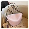Bolsa de Axila Simples da Moda Nicho Feminina Nova Primavera 2025 Bolsa Sela Cor Sólida Versátil Ombro Único Transversal Bolsa Feminina