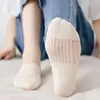 Meias de Malha Vazada Cor Sólida Algodão Meias de Ar Condicionado Boca Rasa Fofas Japonesas Meias Invisíveis Femininas Verão Finas Meias de Cano Baixo para Mulheres