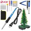 Ferro de solda elétrico JCD Cross Border 908 60W portátil de três cores para árvore de Natal, ferramenta de cabeça de ferro de solda para reparo eletrônico