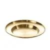Estilo Coreano Aço Inoxidável Dourado Prato Redondo Prato Raso Plano Prato de Jantar Prato Criativo para Sobremesa Prato Chapéu de Palha Prato de Sobremesa Prato Dourado para Massa