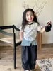 Xuanxuanjiang 2026 Camiseta para Niña Nuevo Estilo Chino Camiseta de Manga Corta con Botones Pulóver de Manga Corta Ajustado para Niña Verano