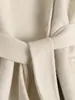 Abrigo de lana de alpaca para mujer, nueva colección otoño/invierno 2026, cuello alto, abrigo de lana de longitud media, estilo elegante para mujeres petite