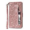 Adequado para Capa de Celular Samsung Note8, Porta-Cartões Multifuncional, Cordão Brilhante S8, Capa Protetora Carteira com Zíper