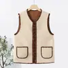 Moda otoño e invierno estilo nuevo chaleco forrado de polar para mamá, engrosado con partículas de polar, adecuado para mediana edad y ancianos, chaleco exterior cálido