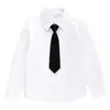 Camisa Blanca de Algodón Nueva para Niños y Niñas Primavera y Otoño 2025 Cuello Camisero Estilo Universitario Manga Larga