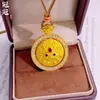 Tienda de Oro Mismo Estilo Brújula de Ocho Tesoros Giratoria Colgante Dorado de Arena Antigua Incrustado con Diamante Cadena para Suéter Colgante Color Duradero Diseño Hueco