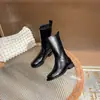 Versión de Piel de Vaca Pierna Ancha Tallas Grandes Botas de Jinete para Mujer Piel Genuina 2026 Nuevo Retro Tacón Grueso Botas Vaqueras Media Pantorrilla Botas de Motociclista