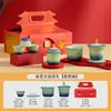 Regalo del Día de la Mujer: Plato de Frutas para Bocadillos de Té Tiananmen Cultural y Creativo de la Ciudad Prohibida, Cerámica para Uso Doméstico, Regalo de Boda y Inauguración de Casa