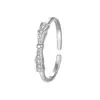 Anillos de Pareja de Promesa de Plata Pura S999, Ajustables, Estilo de Nicho de Gama Alta, Anillos de Pareja con Lazo, Versátiles y Sencillos