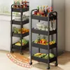 Estante de almacenamiento pequeño con ruedas, estante de almacenamiento de varios niveles de pie para sala de estar y cocina, estante de almacenamiento móvil para juguetes y bocadillos de bebé