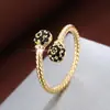 Pulseira de nó duplo de bola cruzada popular feminina retrô alta qualidade padrão de corda trançada pulseira de mão totalmente cravejada atacado