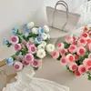¡Autorización! Carpa Dragón Artificial y Flores de Peonía para Decoración de Mesa de Comedor y Sala de Estar, Arreglos Florales para Salón de Bodas y Accesorios de Fotografía