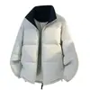 Nueva chaqueta de algodón de comercio exterior para hombre, abrigo de algodón cálido engrosado de color liso para invierno, chaqueta acolchada versátil de marca de moda con cuello alto en stock