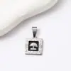 Accesorios de colgante con forma de corazón de acero inoxidable de alta venta transfronteriza, accesorios de joyería huecos con forma de corazón hechos a mano para collares personalizados DIY