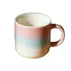 Taza de Cerámica Rosa Macaron Azul Claro Degradado Difuminado Estilo Wabi-Sabi Taza de Café Suministro para Mercado Cultural y Creativo Personalización