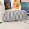 Estojo de Lápis Risca de Giz Listrado Mais Vendido, Estojo de Lápis de Grande Capacidade, Caixa de Papelaria Portátil para Viagem, Bolsa de Armazenamento de Alto Valor
