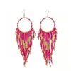 Joyas populares europeas y americanas fuente transfronteriza estilo étnico bohemio retro pendientes largos de borla de cuentas de arroz para mujer