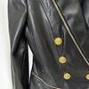 Em Estoque 2026 Nova Moda Europeia e Americana para Celebridades Zíper Decorativo Blazer de Couro Dupla Face Slim Fit