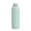 En stock, botella de boca pequeña de acero inoxidable 304 estilo americano, pintura de goma, termo de doble capa, taza de agua portátil para deportes al aire libre en el coche.