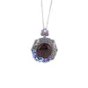 Yuebao Joyería Ámbar Rojo Plata de Ley S925 Flor de Loto Mariposa Esmalte Nuevo Estilo Chino Vintage Elegante Colgante de Plata Collar Colgante