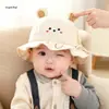 Sombrero de Pescador para Bebé, Estilo Delgado para Primavera y Otoño, Sombrero de Sol Súper Lindo para Niños y Niñas, Sombrero Cubo para Recién Nacido, Sombrero Ajustable con Diseño de Jalar
