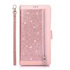 Para Samsung Note20 glitter nove cartão com zíper caso do telefone móvel cordão flip carteira Note20 Ultra caso de couro