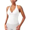 Camiseta Feminina Cruzada de Verão, Gola Halter, Costas Abertas, Venda Quente, Manga Curta, Novo Estilo, Costas Bonitas, Esportiva, Estilo Europeu e Americano