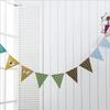 Festa de aniversário do bebê Decoração dos desenhos animados cavalo de Tróia xadrez listrado bandeira de papel triângulo bandeira de papel