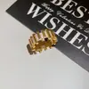 Pulsera con cierre de pinza empalmada con circonita chapada en oro real de 18k, conjunto de pendientes y anillo, pulsera de nicho de lujo ligero, accesorio versátil