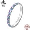 Evelle europeu e americano moda prata esterlina s925 simples contraste cor anel cor gota triângulo moda anel pulseira
