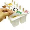 Oso de Dibujos Animados, Cerdo, Conejo, Pingüino, Dinosaurio, Hipopótamo En Stock Molde de Silicona de 10 Agujeros para Paletas de Helado para Paletas Tradicionales de Pekín
